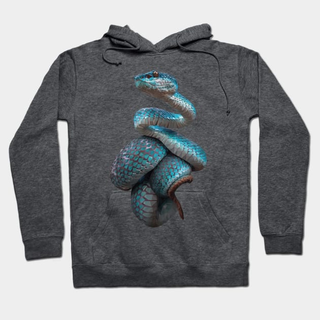 White-lipped island pit viper Hoodie by Renasingsasong